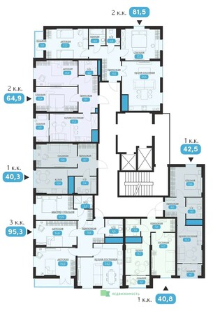 Планировка 2-комн 64,9 м²