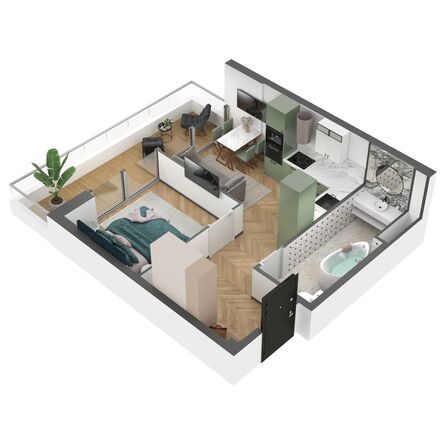 Планировка 1-комн 46,4 м²