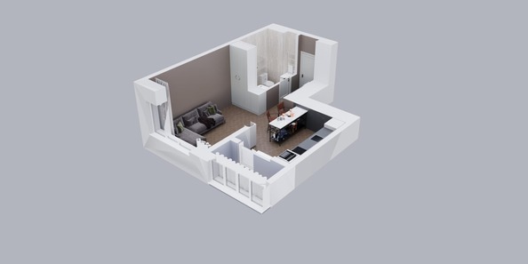 Планировка 1-комн 35,83 м²