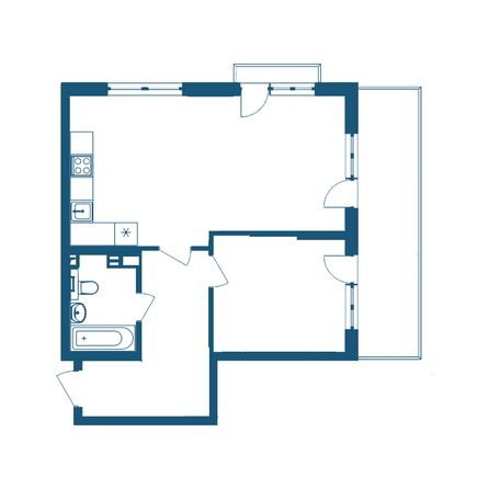 Планировка 2-комн 65,46 м²