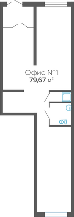 Планировка 1-комн 79,67 м²