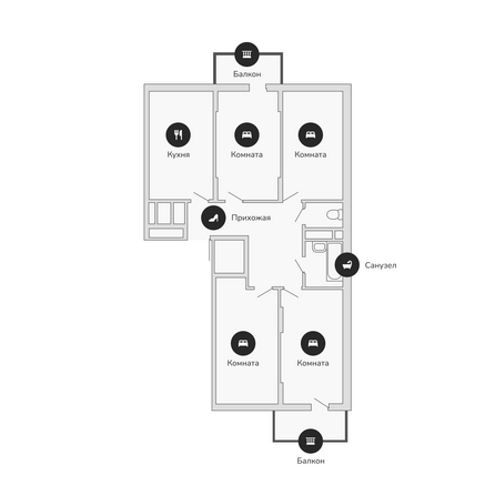 Планировка 4-комн 105,35 м²