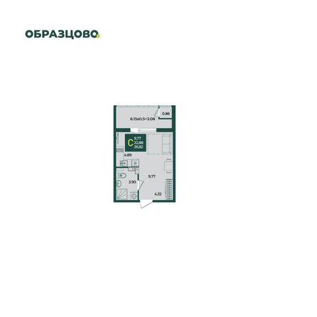 Планировка Студия 26,82 м²