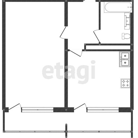 
   Продам 1-комнатную, 44.7 м², Калинина ул, 77

. Фото 12.