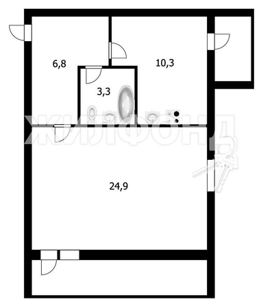 
   Продам 2-комнатную, 50.3 м², Центральная ул, 9

. Фото 10.