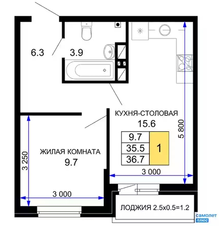 
   Продам 1-комнатную, 36.7 м², Позднякова ул, 2 к18

. Фото 10.