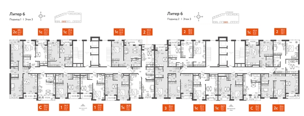 
  Продается 2-комн. квартира, 68.75 м², ЖК Все Свои VIP, литера 6
. Фото 1.
