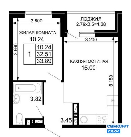 
   Продам 1-комнатную, 33.89 м², Скандинавская ул, 1к6

. Фото 2.