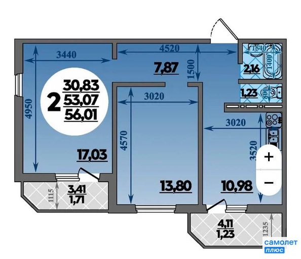 
   Продам 1-комнатную, 47.47 м², Генерала Трошева Г.Н. ул, 21

. Фото 5.