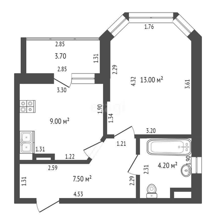 
   Продам 1-комнатную, 33.7 м², Красных Партизан ул, 1/4 к16

. Фото 1.