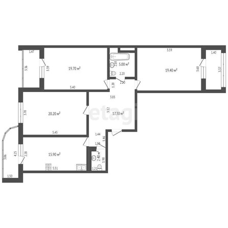 
   Продам 3-комнатную, 99.9 м², Кожевенная ул, 22

. Фото 23.