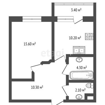 
   Продам 1-комнатную, 44.2 м², Веронская ул, 6

. Фото 10.