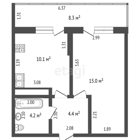 
   Продам 1-комнатную, 33.7 м², Конгрессная ул, 41/1

. Фото 14.