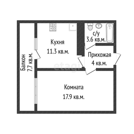 
   Продам 1-комнатную, 36.8 м², Черкасская ул, 129

. Фото 15.