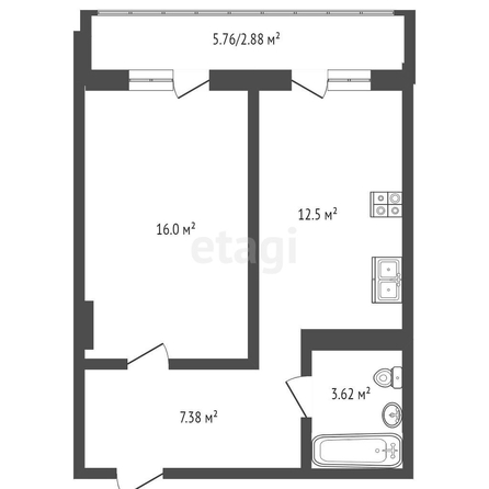 
   Продам 2-комнатную, 38.6 м², Московская ул, 131/3

. Фото 9.