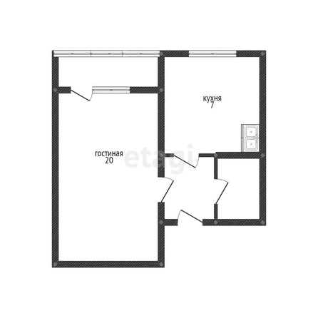 
   Продам 1-комнатную, 37.8 м², Черкасская ул, 72

. Фото 22.