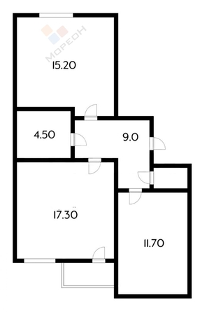 
   Продам 2-комнатную, 58.4 м², Античная ул, 8

. Фото 2.