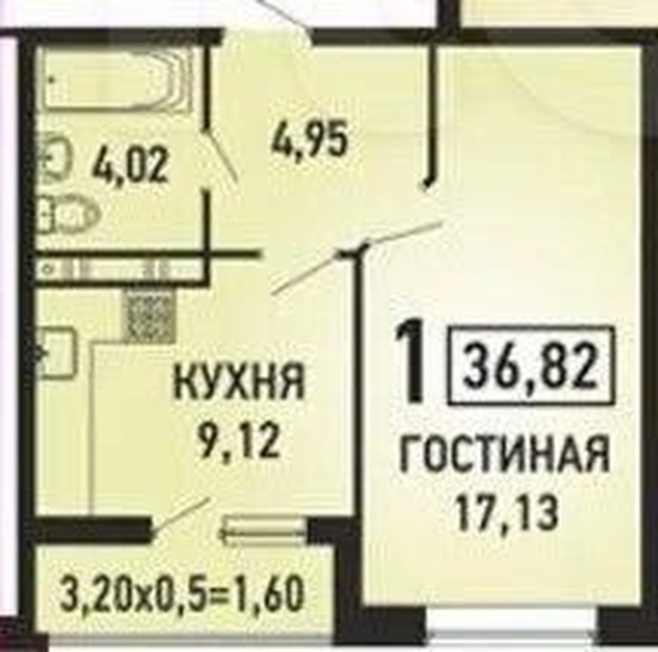 
   Продам 1-комнатную, 34.7 м², Домбайская ул, 63

. Фото 14.