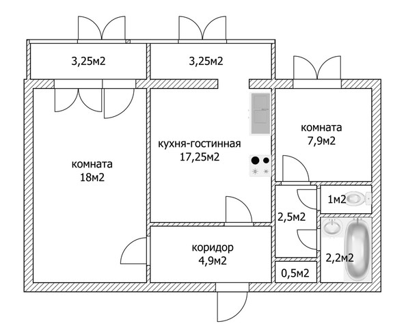 
   Продам 2-комнатную, 58 м², Ленина ул, 127

. Фото 6.