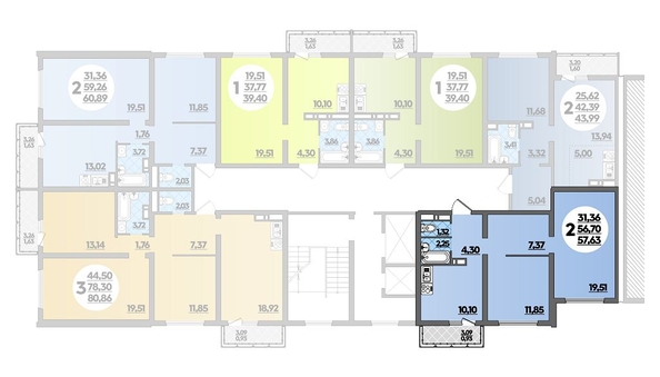 
   Продам 2-комнатную, 57.63 м², Город у моря, литер 19

. Фото 1.