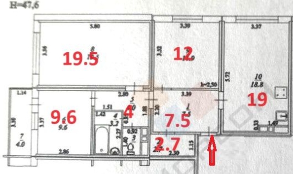 
   Продам 3-комнатную, 78.5 м², Героев-Разведчиков ул, 42

. Фото 10.