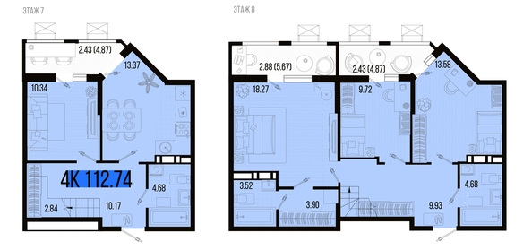 
   Продам 4-комнатную, 112.74 м², Цветной бульвар, литер 1

. Фото 4.