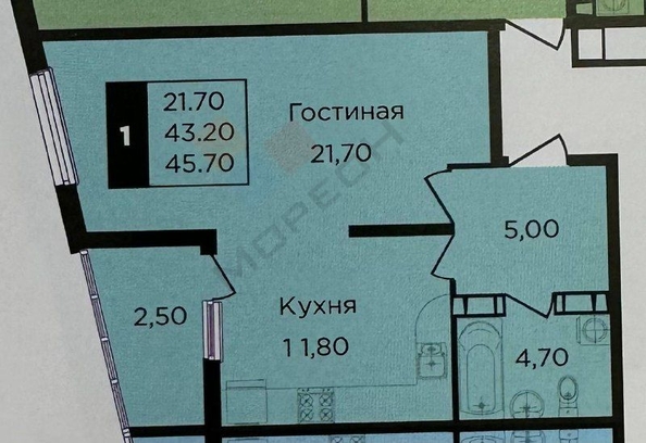 
   Продам 1-комнатную, 43.7 м², Мачуги В.Н. ул, 166к2

. Фото 12.