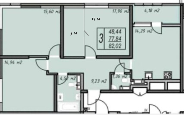 
   Продам 3-комнатную, 82 м², Супсехское ш, 47к1

. Фото 16.