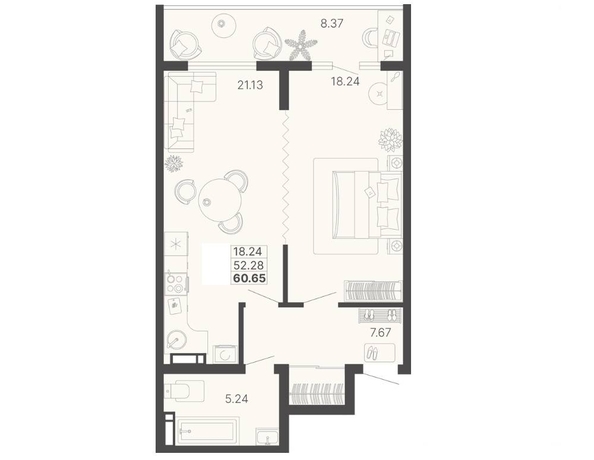 
   Продам 2-комнатную, 56.47 м², Краснодонская ул, 46

. Фото 1.