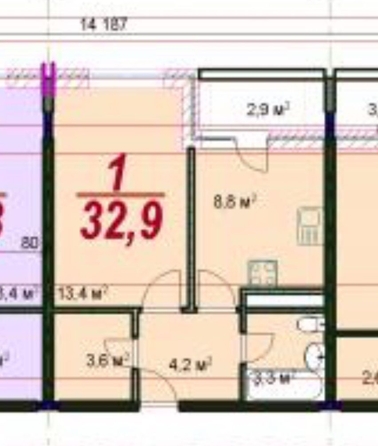 
   Продам 1-комнатную, 36 м², Ленина ул, 180Ак14

. Фото 20.