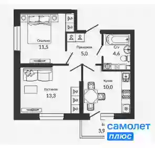 
   Продам 2-комнатную, 45.2 м², Героя Георгия Бочарникова ул, 2

. Фото 13.