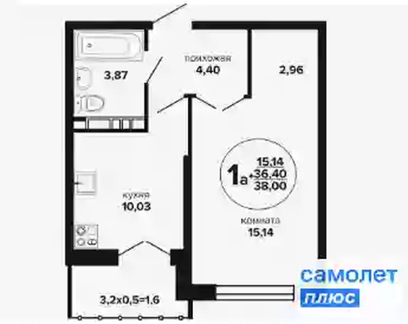 
   Продам 1-комнатную, 38 м², Российская ул, 257/7

. Фото 7.