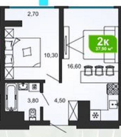 
   Продам 1-комнатную, 37.9 м², Ясногорская ул, 16/6к3

. Фото 2.