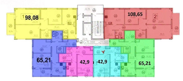 
   Продам 2-комнатную, 42.9 м², Бамбуковая ул, 42

. Фото 2.