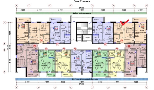 
   Продам 3-комнатную, 60 м², Российская ул, 6/21

. Фото 4.