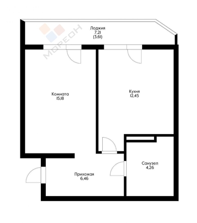 
   Продам 1-комнатную, 38.3 м², Героя Николая Шевелёва ул, 1

. Фото 7.