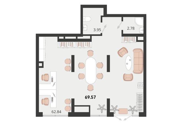 
   Продам офис, 69.57 м², Родные просторы, литера 14

. Фото 1.