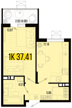 
   Продам 1-комнатную, 37.41 м², Цветной бульвар, литер 1

. Фото 4.