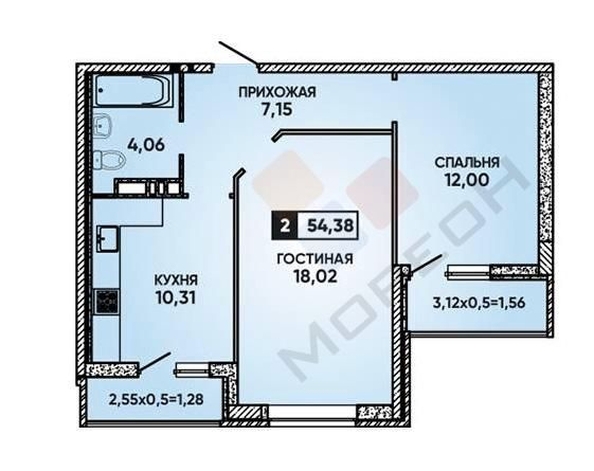 
   Продам 2-комнатную, 57 м², Домбайская ул, 63

. Фото 12.