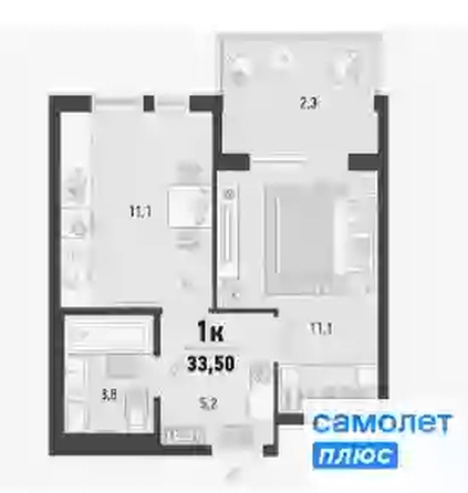 
   Продам 1-комнатную, 33.5 м², Барса, 1В литер

. Фото 11.