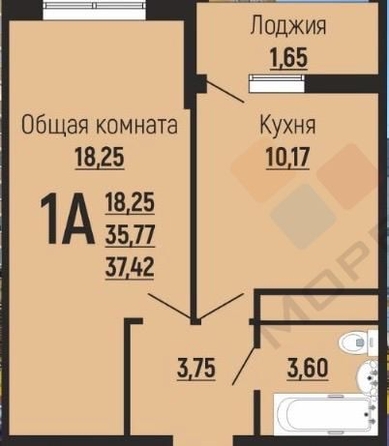 
   Продам 1-комнатную, 35.1 м², Заполярная ул, 39к10

. Фото 8.