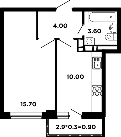 
   Продам 1-комнатную, 34.6 м², Мурата Ахеджака ул, 12 к4

. Фото 1.