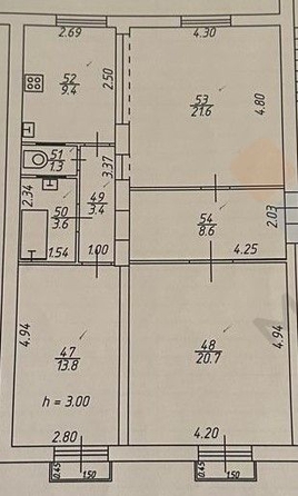 
   Продам 3-комнатную, 82.4 м², Захарова ул, 49

. Фото 12.