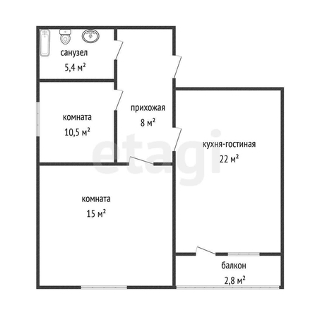 
   Продам 2-комнатную, 54.5 м², Западный Обход ул, 39/2/6

. Фото 12.