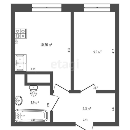 
   Продам 2-комнатную, 38.3 м², Тургенева ул, 33/3  16

. Фото 11.