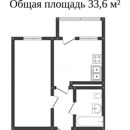 
   Продам 1-комнатную, 33 м², Западный Обход ул, 65/1

. Фото 1.