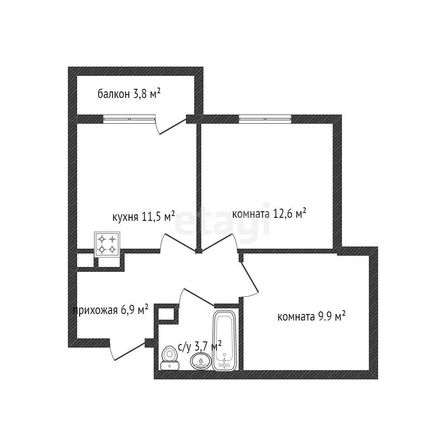 
   Продам 2-комнатную, 45.6 м², Даниила Смоляна ул, 71к3

. Фото 18.