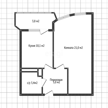 
   Продам 1-комнатную, 43 м², Черниговская ул, 1

. Фото 1.