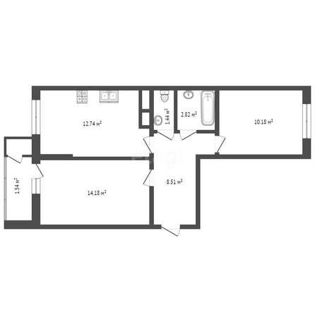 
   Продам 2-комнатную, 51.4 м², Западный Обход ул, 39/1/6

. Фото 1.