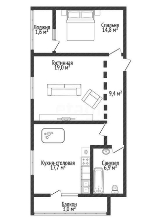 
   Продам 2-комнатную, 67 м², Старокубанская ул, 137/1/1

. Фото 1.